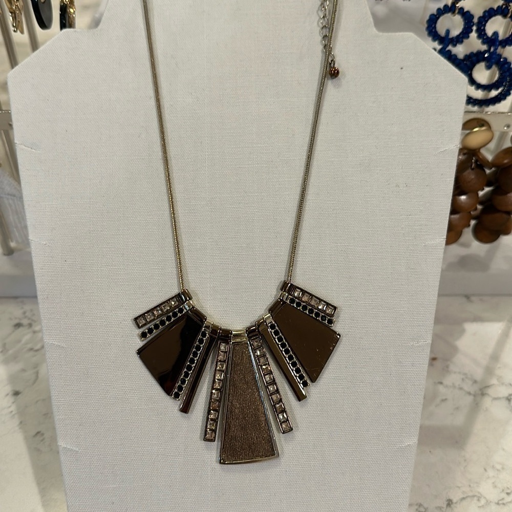 The Limited gold tone dangle brown stones necklace